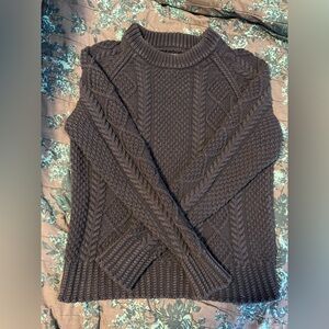 LL Bean Signature Cable Knit Sweater - Dark Navy